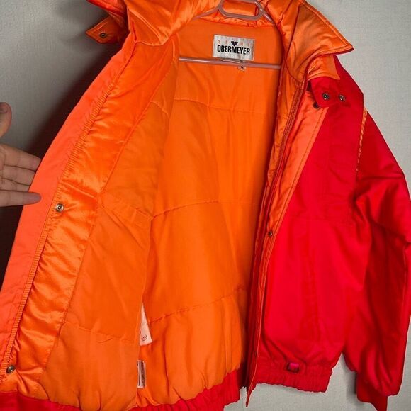 Vintage Obermeyer Sport Ski Jacket Large Neon Snow Coat Outdoor 90s Y2K Winter - Picture 6 of 14